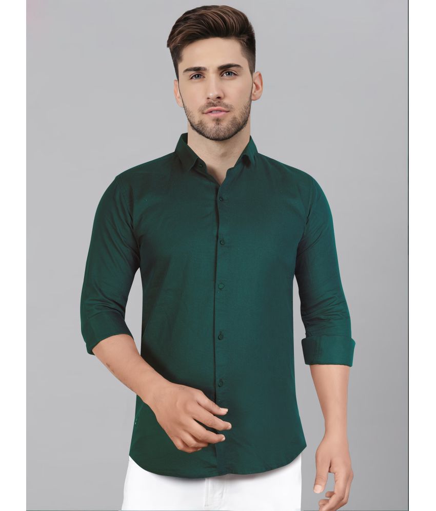     			JB JUST BLACK Cotton Blend Slim Fit Solids Full Sleeves Men's Casual Shirt - Green ( Pack of 1 )