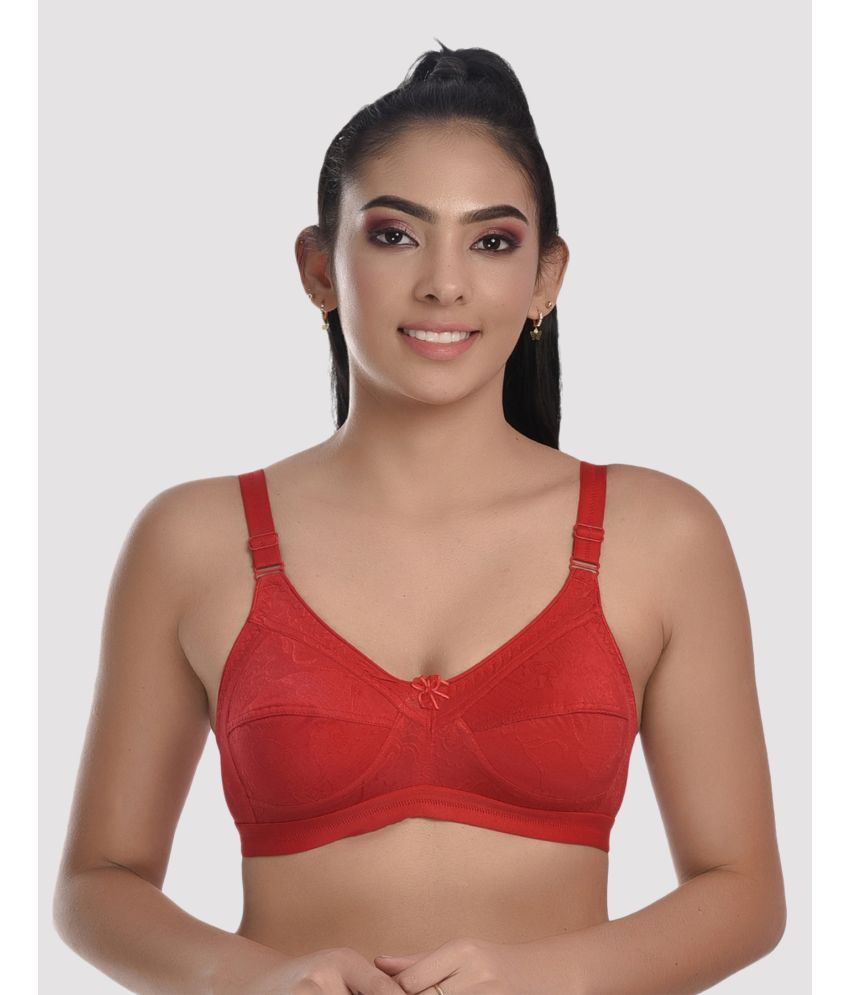     			LadySoft Red Cotton Blend Non Padded Women's Everyday Bra ( Pack of 1 )