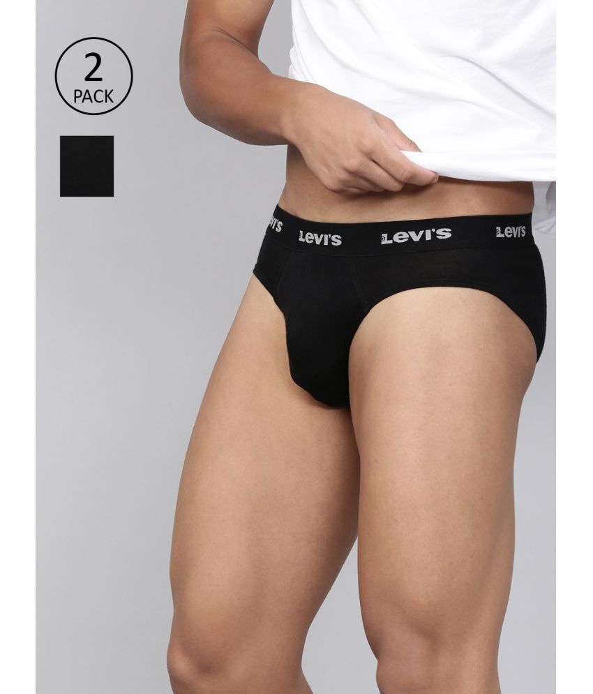     			Levi's Black Cotton Men's Briefs ( Pack of 2 )