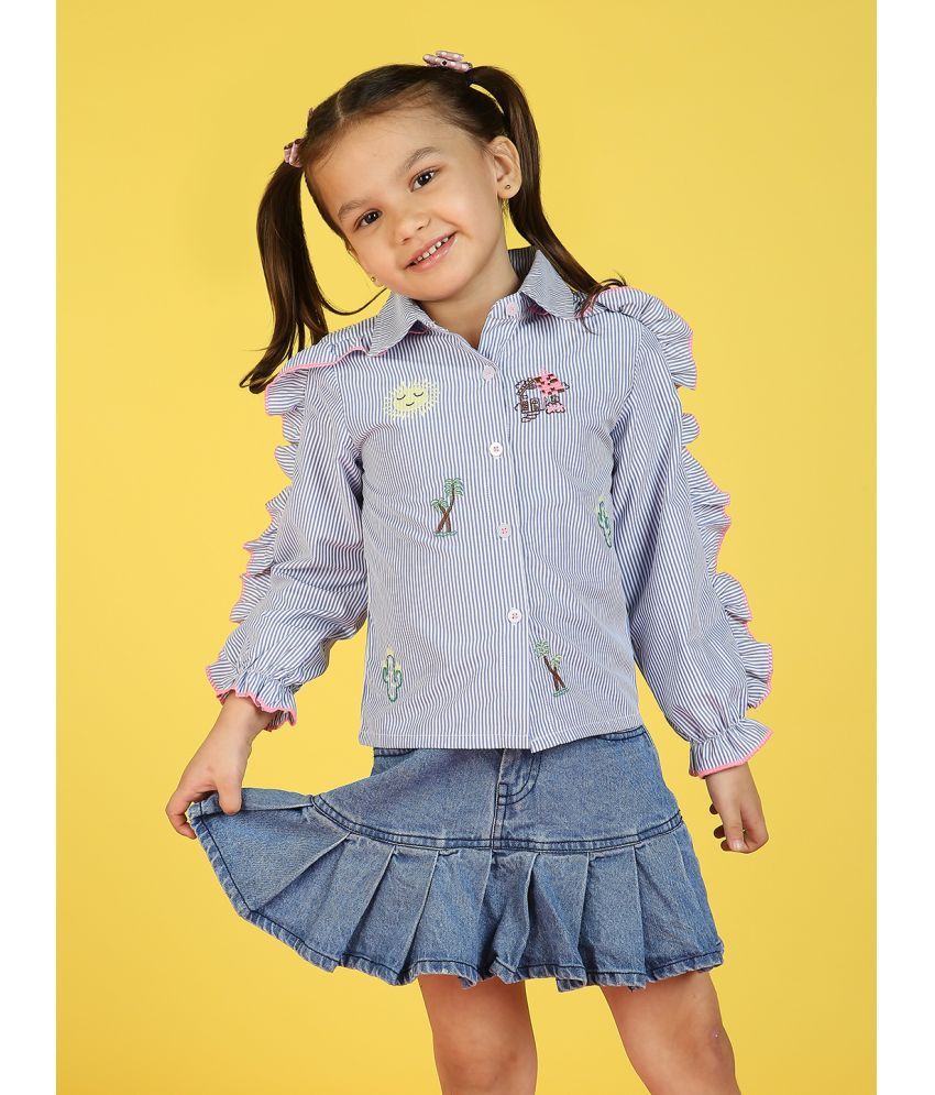     			Nauti Nati Blue Polyester Girls Shirt ( Pack of 1 )