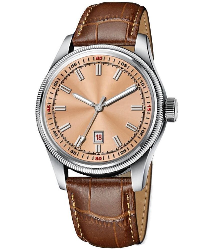     			Newman Brown Leather Analog Men's Watch