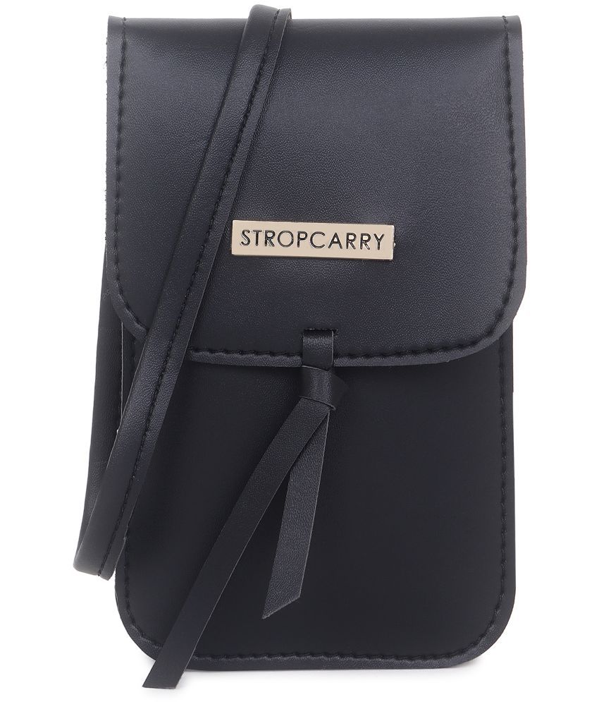     			Stropcarry Black Faux Leather Sling Bag
