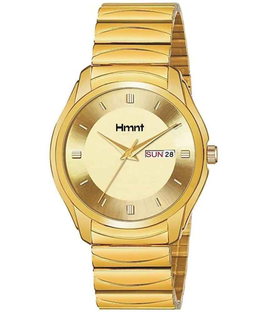     			hmnt Gold Metal Analog Men's Watch