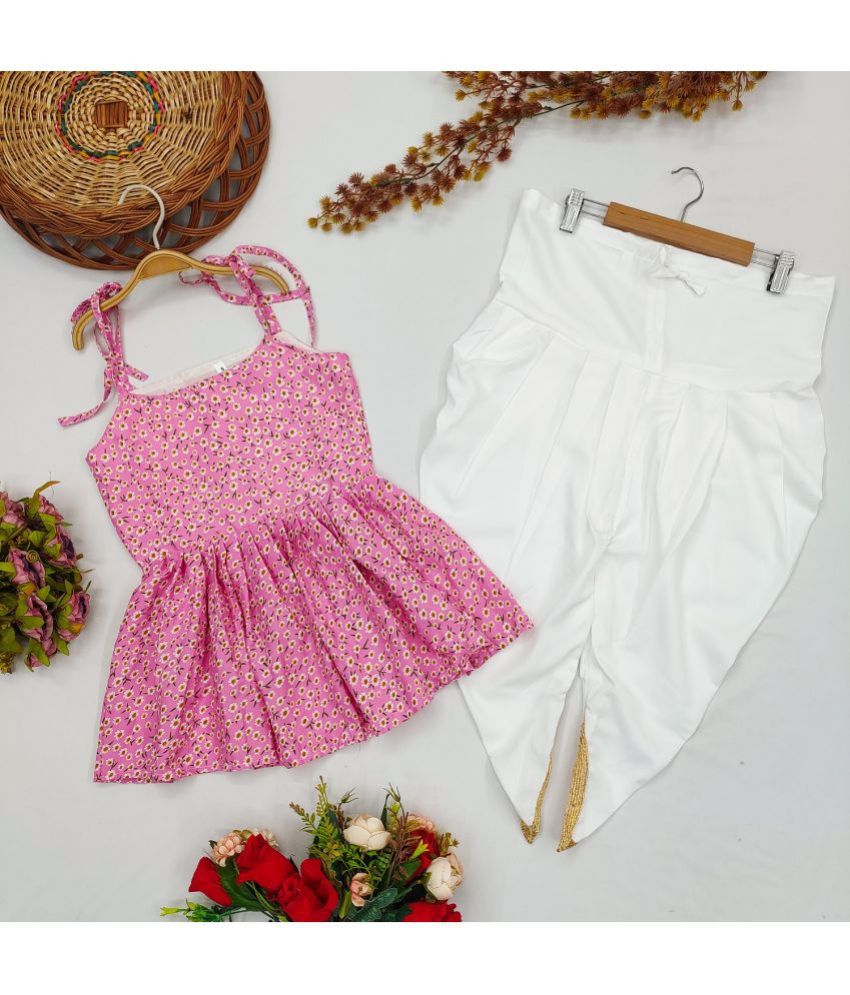     			Aarya Creation Pink Crepe Girls Suit Sets ( Pack of 1 )