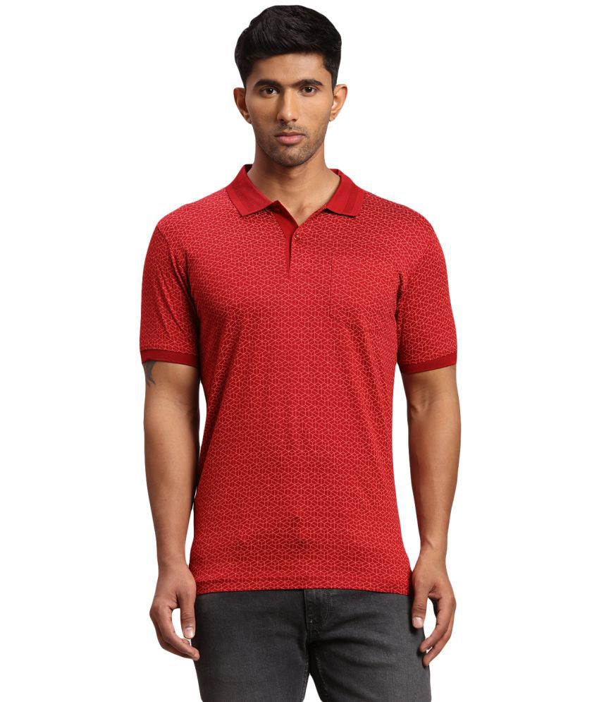     			Colorplus Cotton Slim Fit Printed Half Sleeves Men's Polo T-Shirt - Maroon ( Pack of 1 )