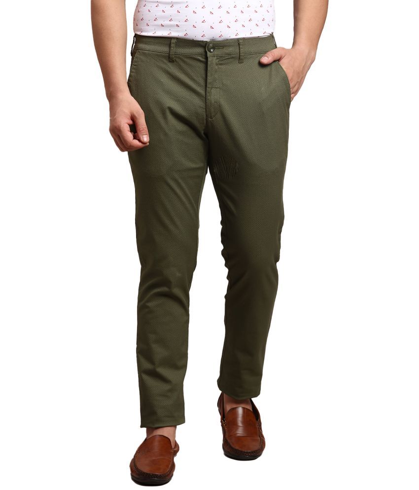     			Colorplus Slim Flat Men's Formal Trouser - Green ( Pack of 1 )