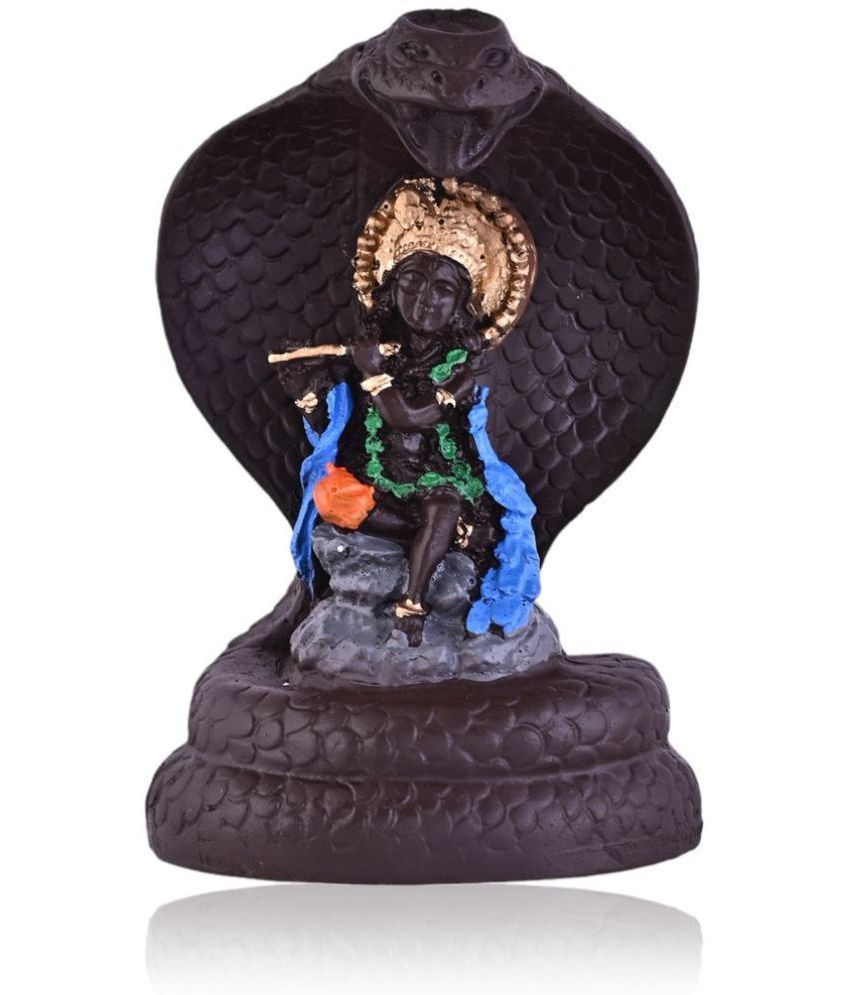     			Craftam Polyresin Krishna Smoke Backflow Incense Cone Holder with 20 Scented Incenses