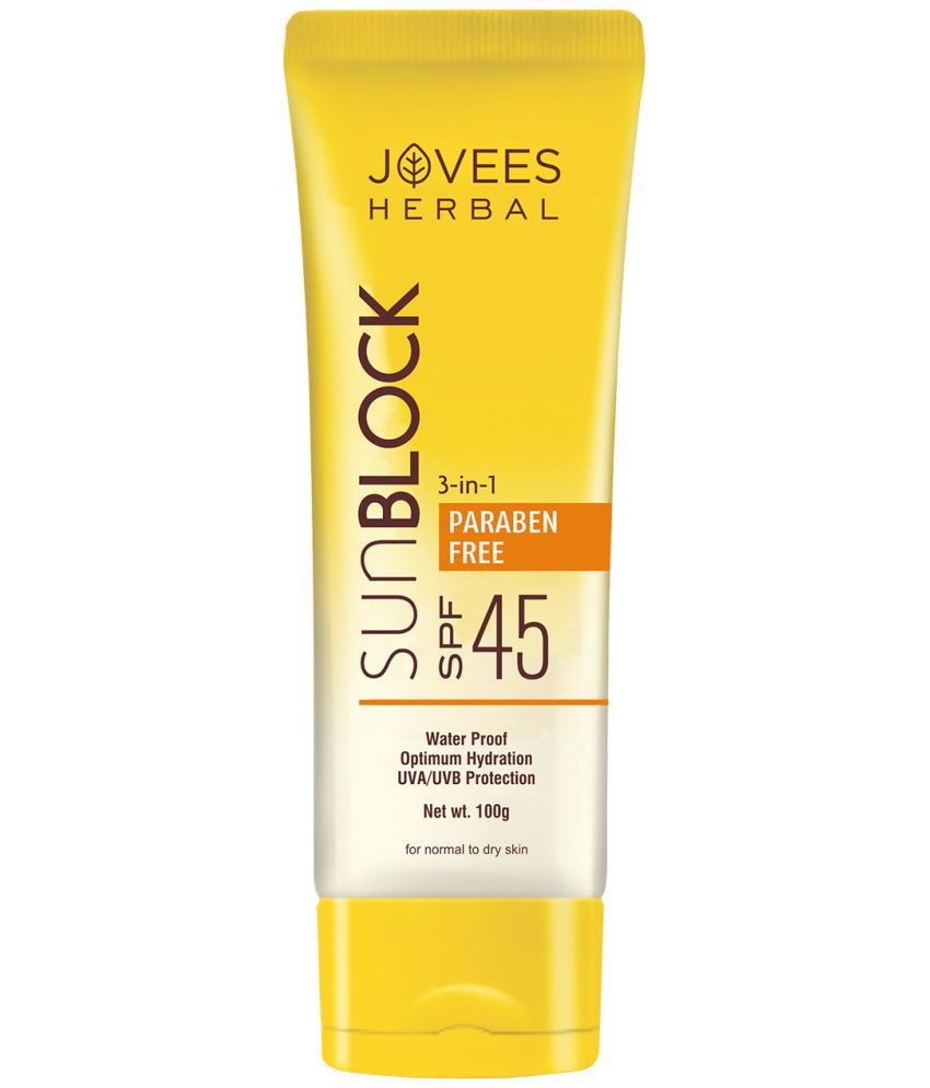     			Jovees Herbal Sunblock SPF 45For Normal to Dry SkinUVA & UVB Protection 100gm (Pack of 1)