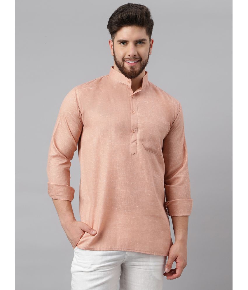     			RIAG Beige Cotton Men's Shirt Style Kurta ( Pack of 1 )