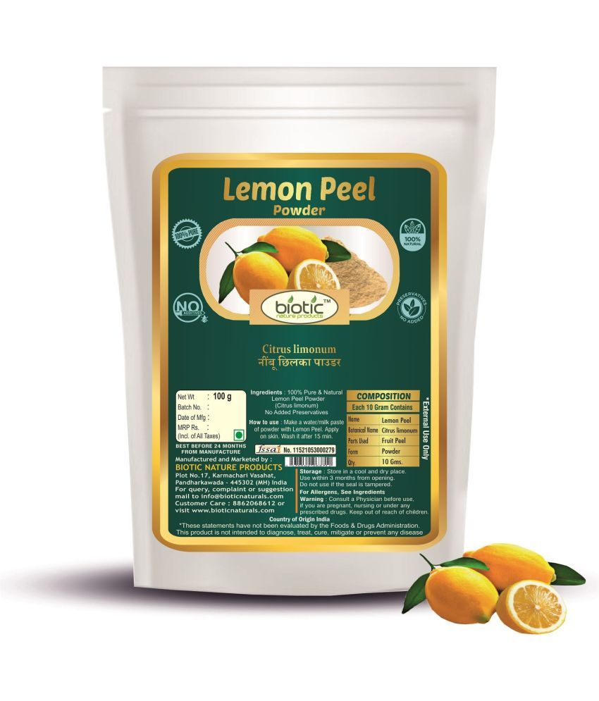     			Biotic Lemon Peel Powder (Citrus Limon) 100 gm