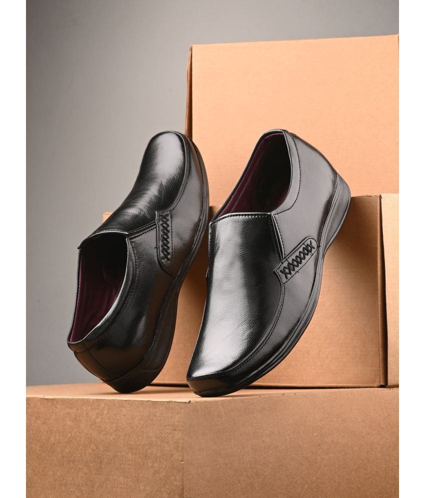     			Bucik Black Men's Slip On Formal Shoes