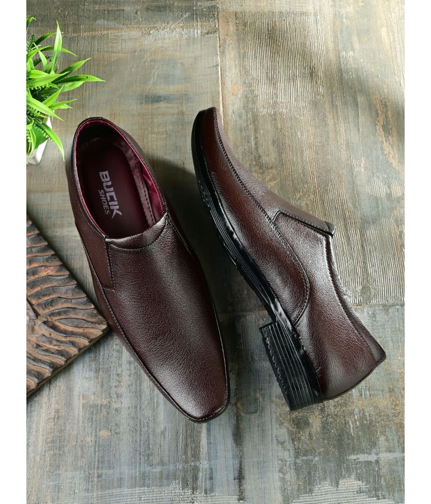     			Bucik Brown Men's Slip On Formal Shoes