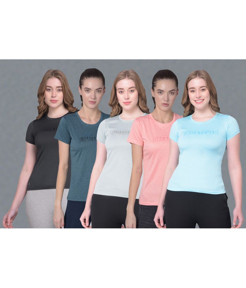     			Dollar Multi Color Polyester Tees - Pack of 5