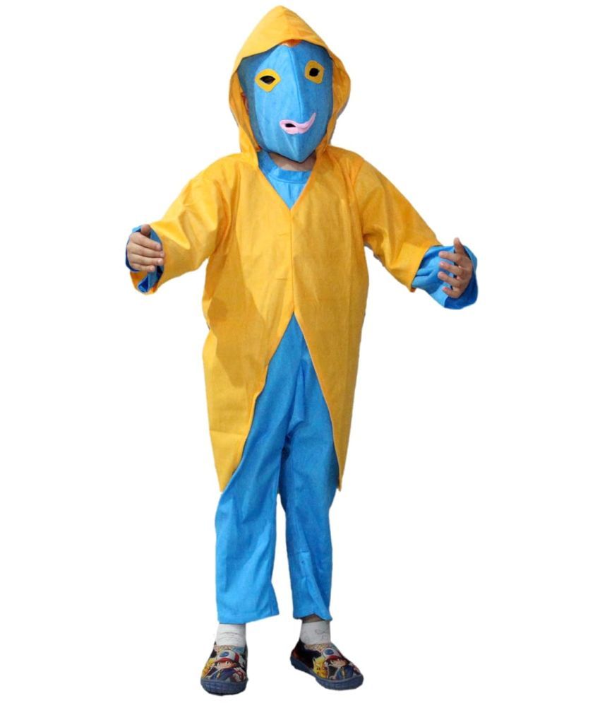     			Kaku Fancy Dresses Alien Fancy Dresses Costume Blue For Boys and Girls 3-4 Years