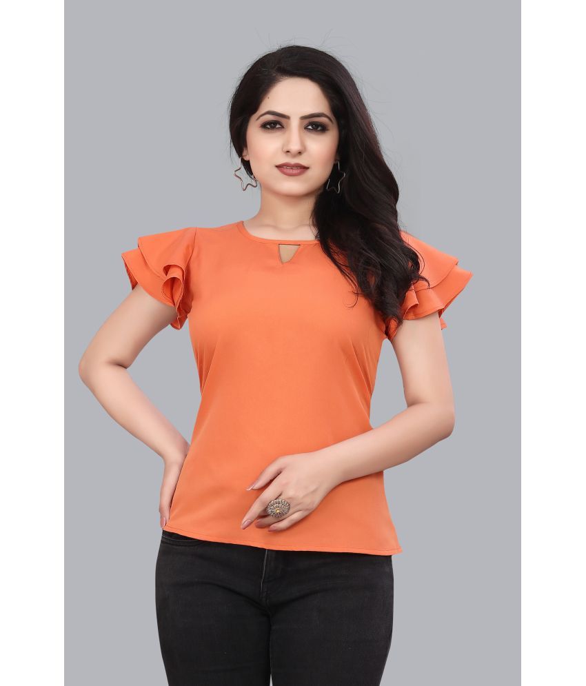     			SUR-T Orange Crepe Women's Regular Top ( Pack of 1 )