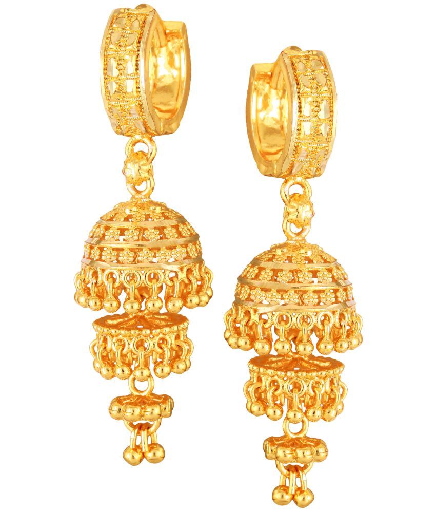     			VIVASTRI Golden Jhumki Earrings ( Pack of 1 )