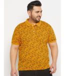 The Million Club Pack of 1 Cotton Blend Regular Fit Printed Half Sleeves Men's Polo T Shirt ( Mustard )