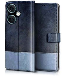 Fashionury Blue Flip Cover Leather Compatible For OnePlus Nord CE 3 5G ( Pack of 1 )
