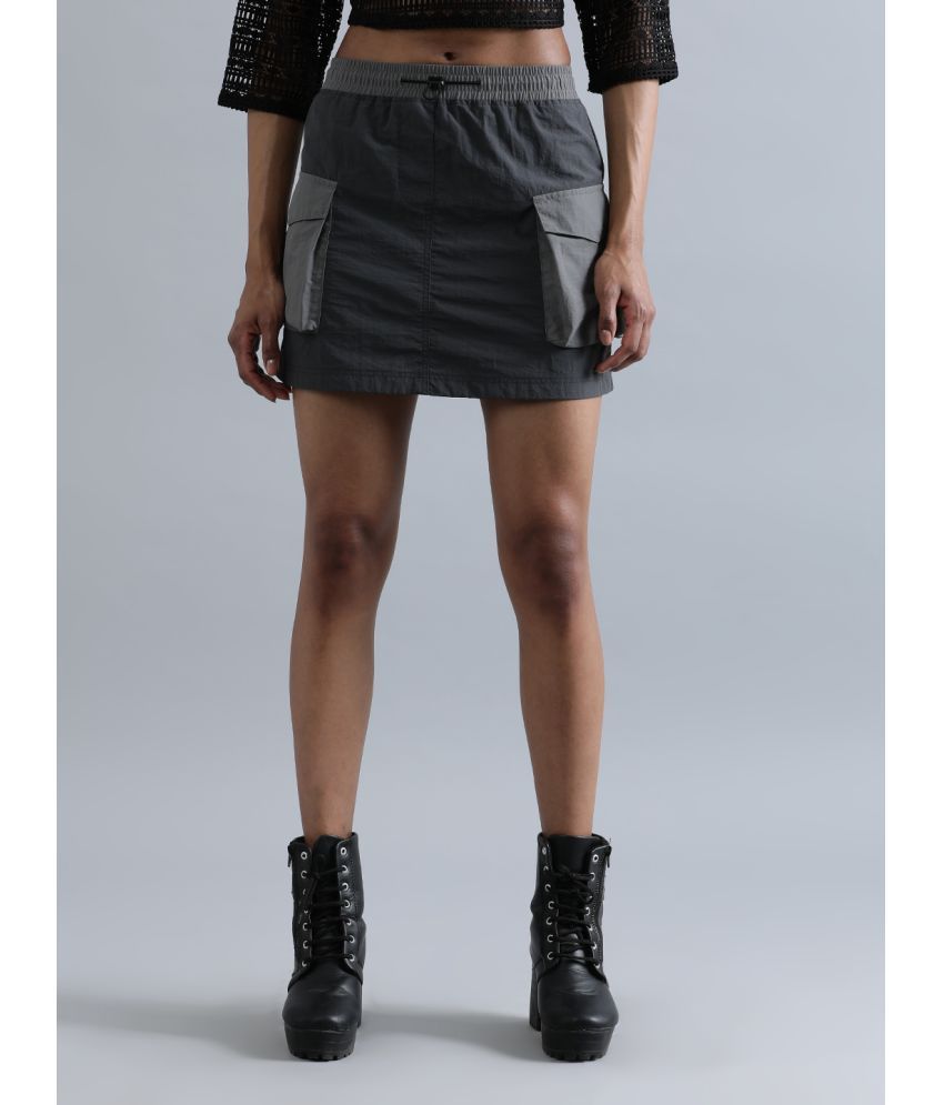     			Bene Kleed Colourblocked Cargo Pocket Detail A-Line Mini Skirt