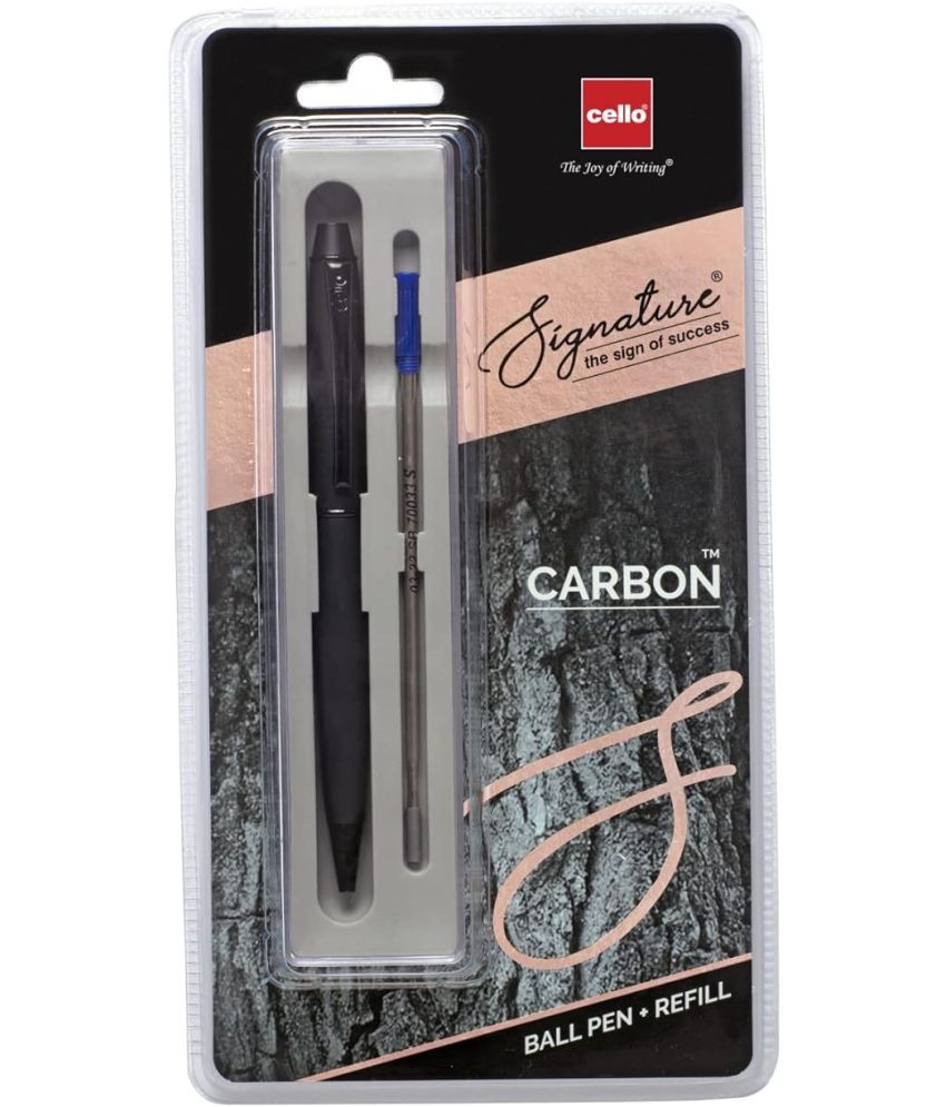     			Cello Signature Series Carbon Roller Pen with Roller Pen Refill Combo Blue Ink, Pack of 1