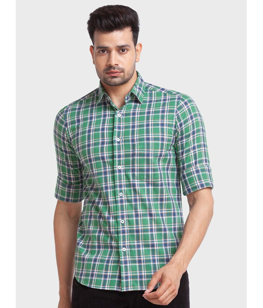     			Colorplus Cotton Regular Fit Rollup Sleeves Men's Casual Shirt - Green ( Pack of 1 )