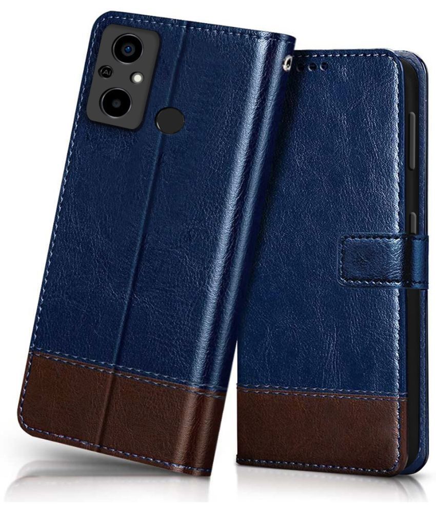     			Fashionury Blue Flip Cover Leather Compatible For Redmi 12C ( Pack of 1 )