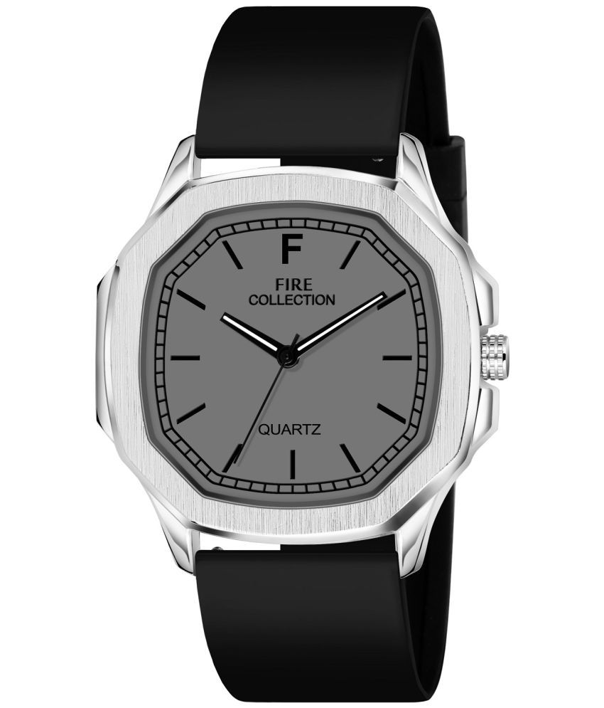     			Fire Collection Black Silicon Analog Men's Watch