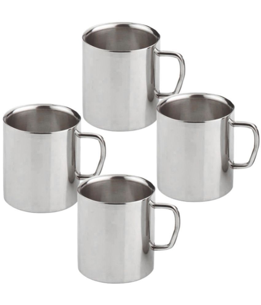     			HOMETALES Stainless Steel Double Walled Tea Cup 80ml each (4U)