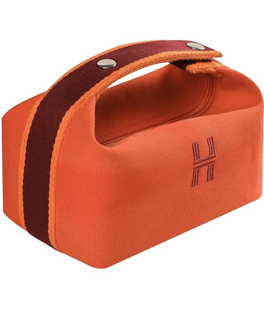     			House Of Quirk Orange Makeup Bag