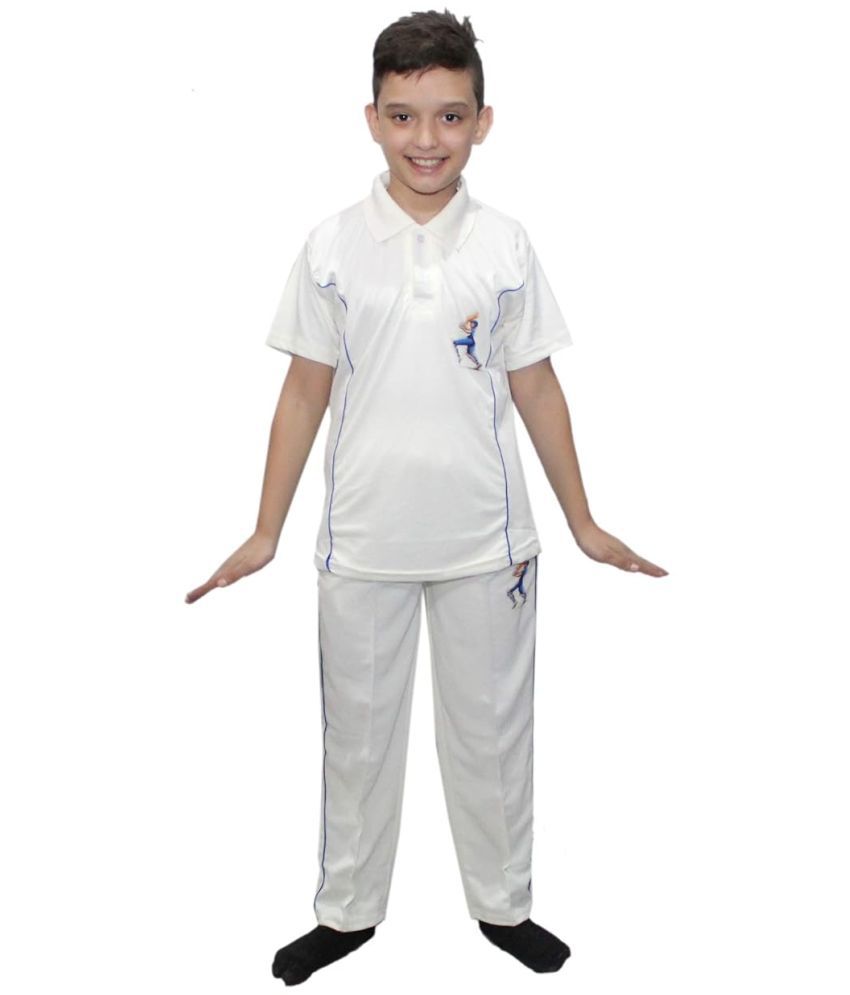     			Kaku Fancy Dresses India Cricket Team In White Color National Hero Costume For Kids Independence Day/Republic Day Costume -White, 10-12 Years, For Boys