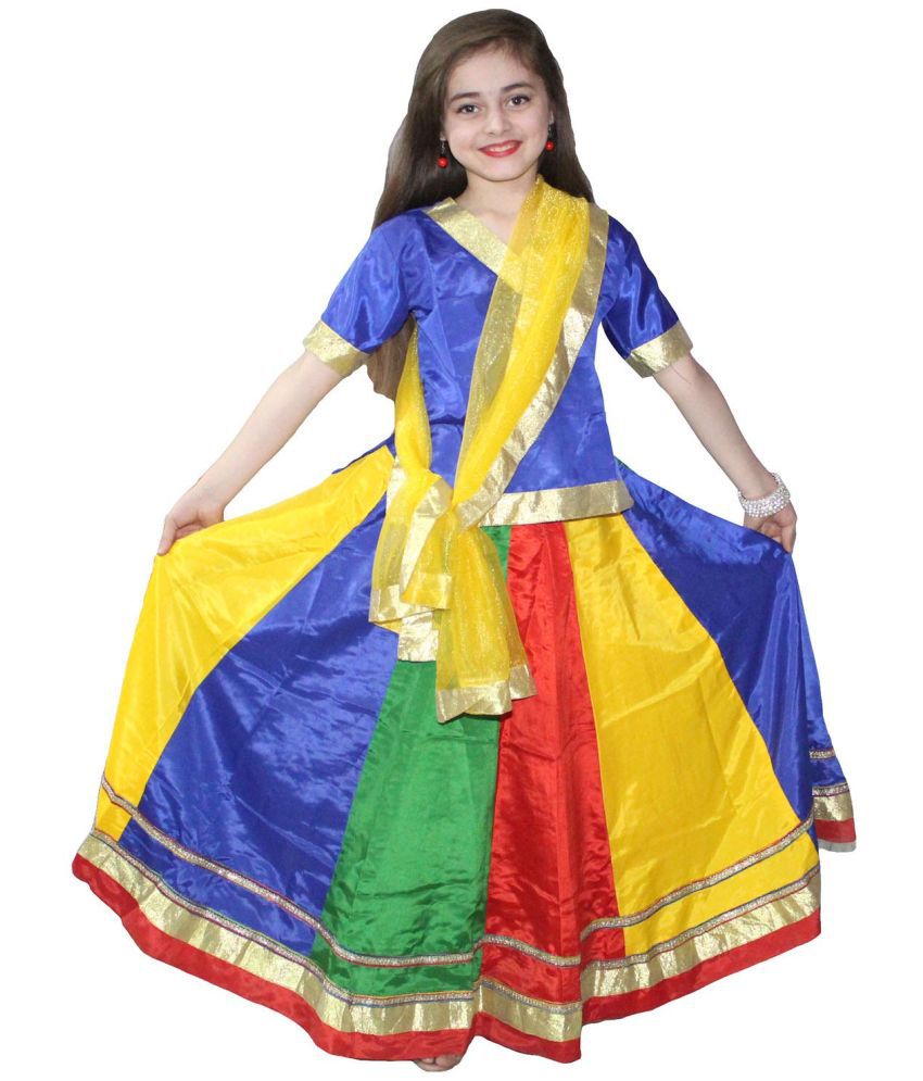     			Kaku Fancy Dresses Multicolor Lehenga Choli for Girls/ Ethnic Lehenga Choli with Dupatta for Girls - 10-12 Years