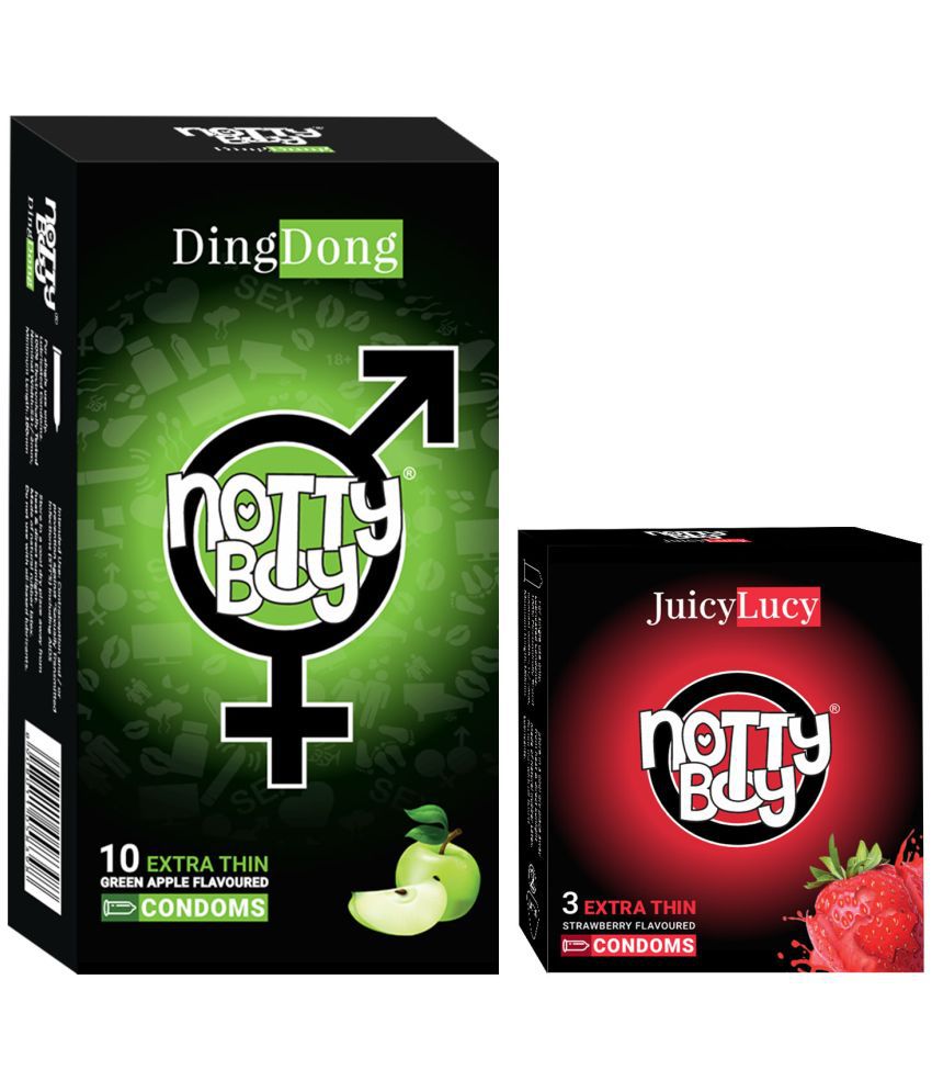     			NottyBoy Strawberry and Fruit Flavoured Condoms - (Set of 2, 13 Pieces)