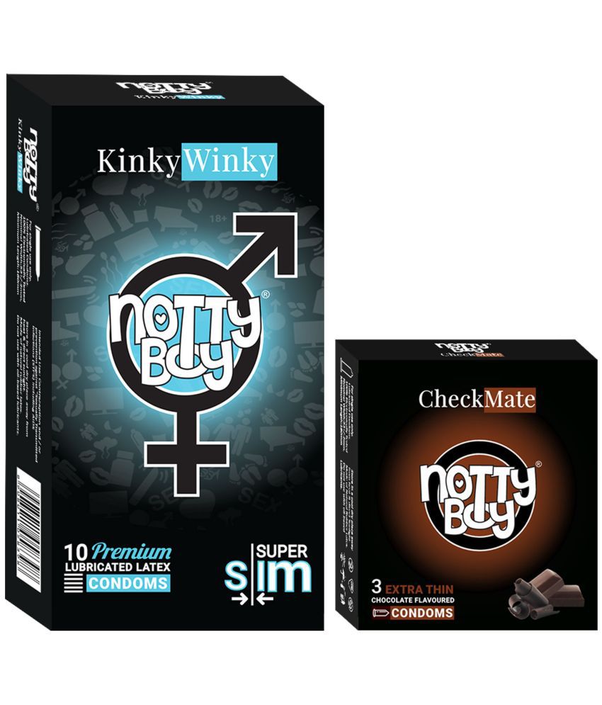     			NottyBoy Super Slim Extra Thin and Chocolate Flavour Condoms - (Set of 2, 13 Pieces)