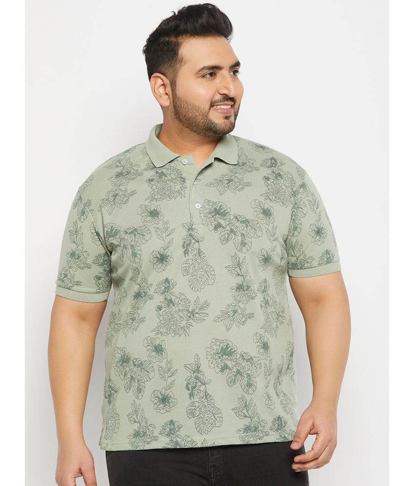     			The Million Club Pack of 1 Cotton Blend Regular Fit Printed Half Sleeves Men's Polo T Shirt ( Sea Green )