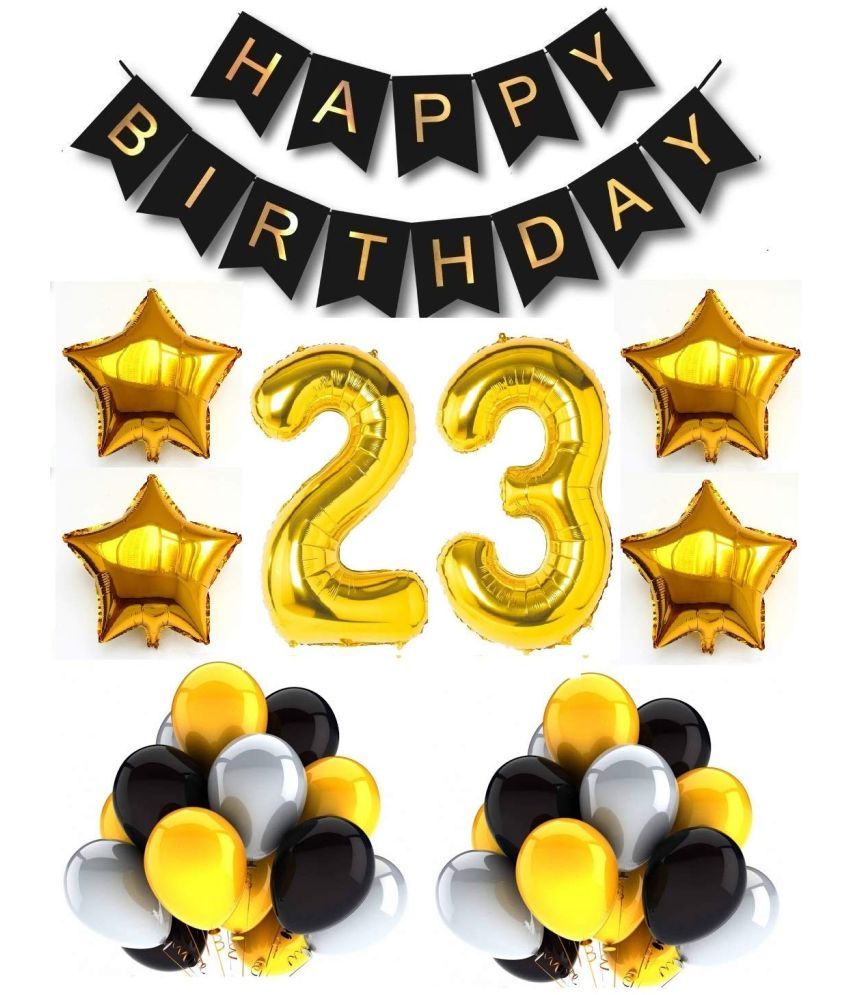     			Urban Classic 23rd Birthday Gold-Black-Silver Decoration for Men, Women| 23rd Birthday Party Decoration