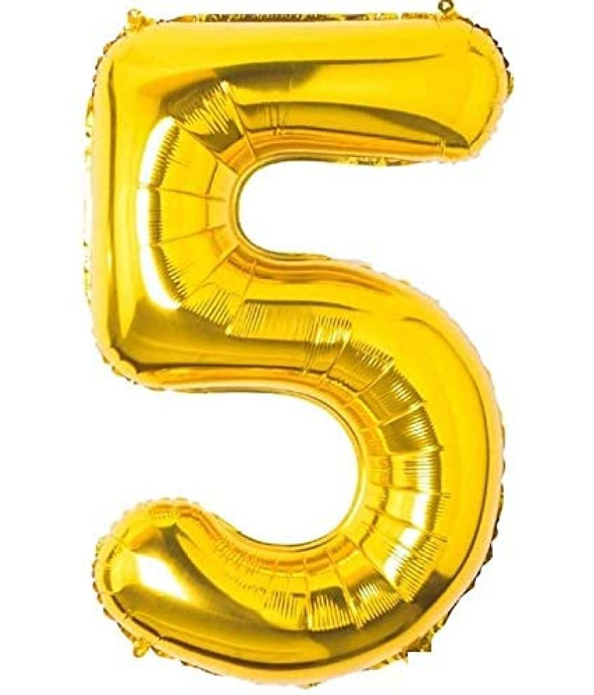     			Urban Classic 32" Inch Gold Number 5 Foil Balloon for Birthday, anniversary