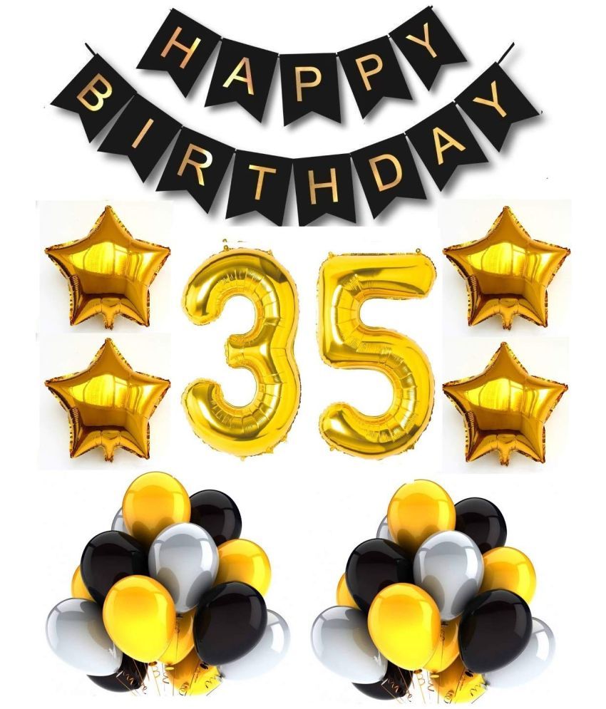     			Urban Classic 35th Birthday Gold-Black-Silver Decoration for Men, Women| 35th Birthday Party Decoration