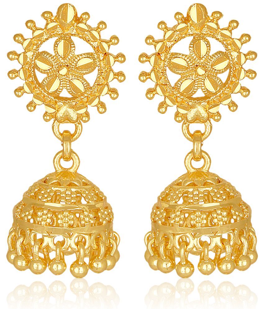     			VIVASTRI Golden Jhumki Earrings ( Pack of 1 )