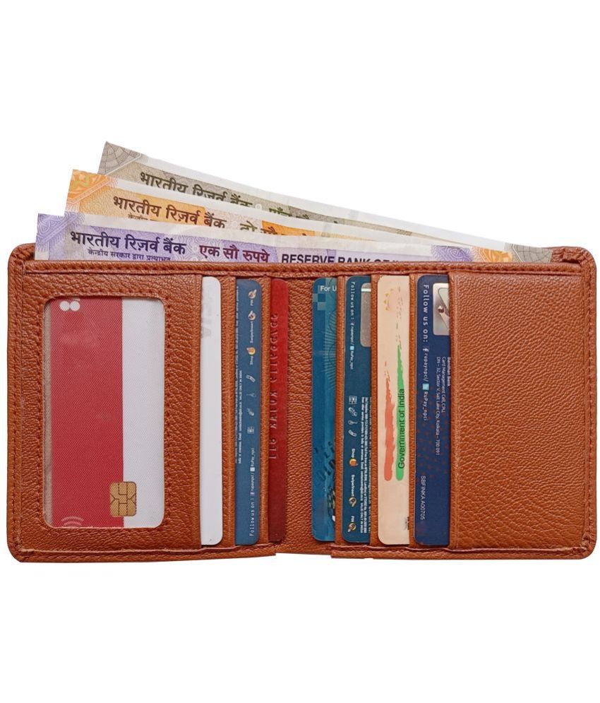     			Wingers Rust PU Men's Anti-theft Wallet,RFID Wallet,Regular Wallet ( Pack of 1 )