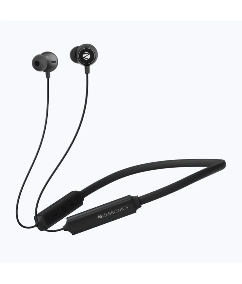     			Zebronics YOGA 10 Bluetooth Bluetooth Neckband In Ear 70 Hours Playback Voice assistant IPX5(Splash & Sweat Proof) Black