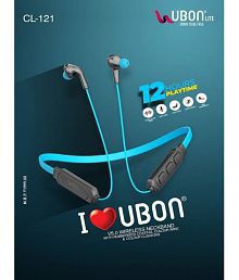 UBON CL-121 Bluetooth Bluetooth Neckband On Ear 12 Hours Playback Active Noise cancellation IPX4(Splash &amp; Sweat Proof) Blue