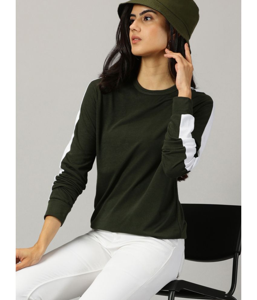     			AUSK Green Cotton Blend Regular Fit Women's T-Shirt ( Pack of 1 )