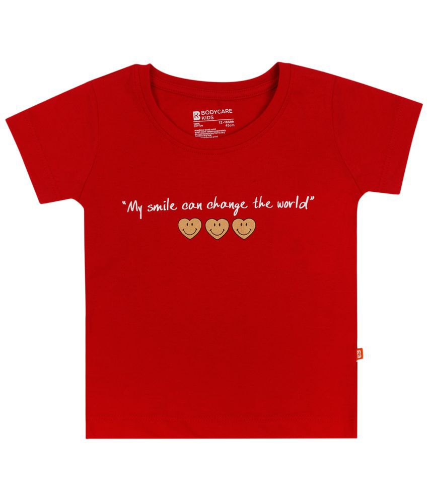     			Bodycare Red Cotton Blend Girls T-Shirt ( Pack of 1 )