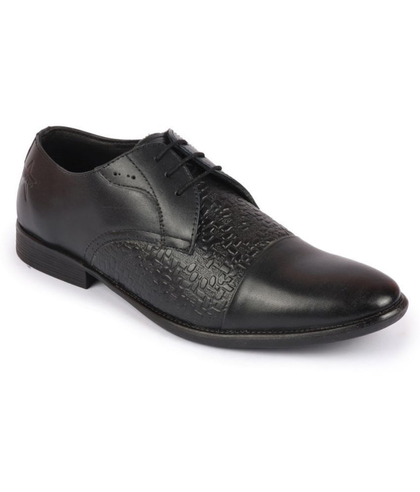     			Fausto Black Men's Oxford Formal Shoes