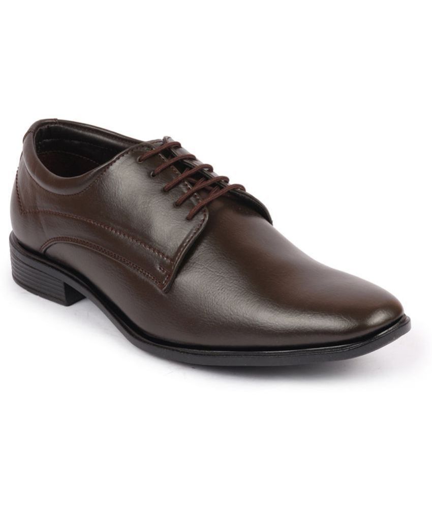    			Fausto Brown Men's Derby Formal Shoes