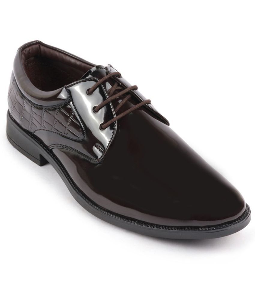     			Fausto Brown Men's Derby Formal Shoes