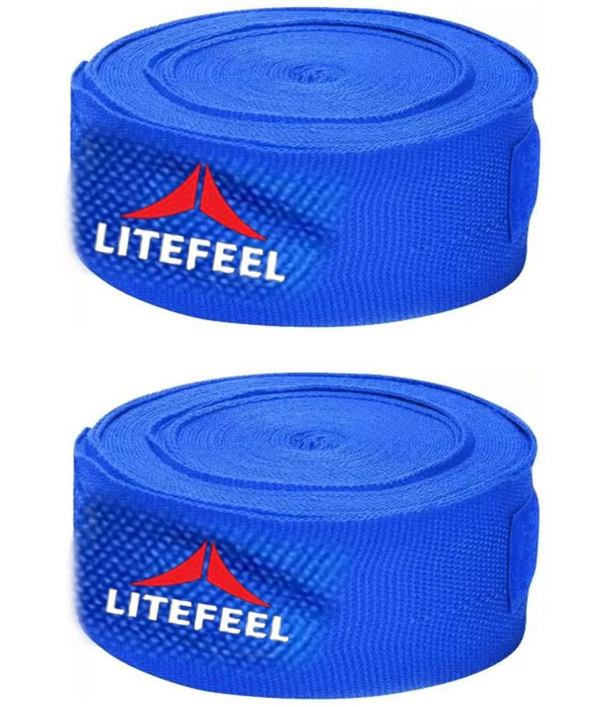     			LITEFEEL Blue Cotton Hand Wrap ( Pack of 1 )