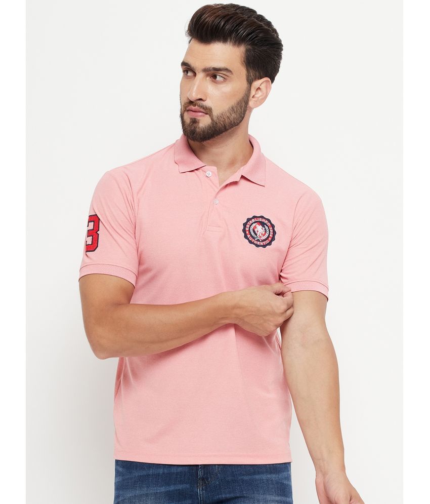     			RELANE Cotton Blend Regular Fit Solid Half Sleeves Men's Polo T Shirt - Pink ( Pack of 1 )