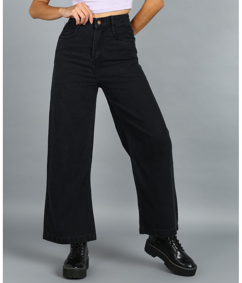     			Urbano Fashion - Dark Grey Denim Wide Leg Women's Jeans ( Pack of 1 )
