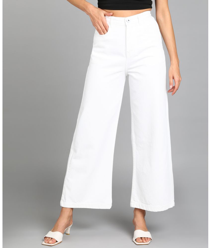     			Urbano Fashion - White Denim Wide Leg Women's Jeans ( Pack of 1 )